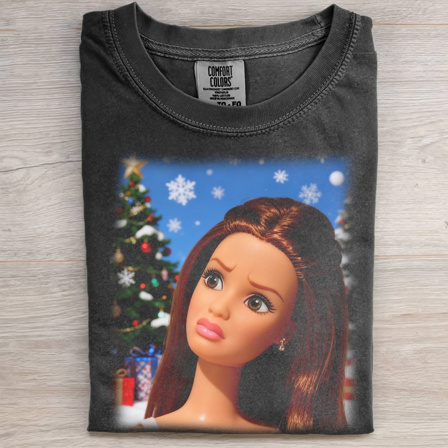 BARBIE CHRISTMAS SNOWFLAKE PRINT T-SHIRT