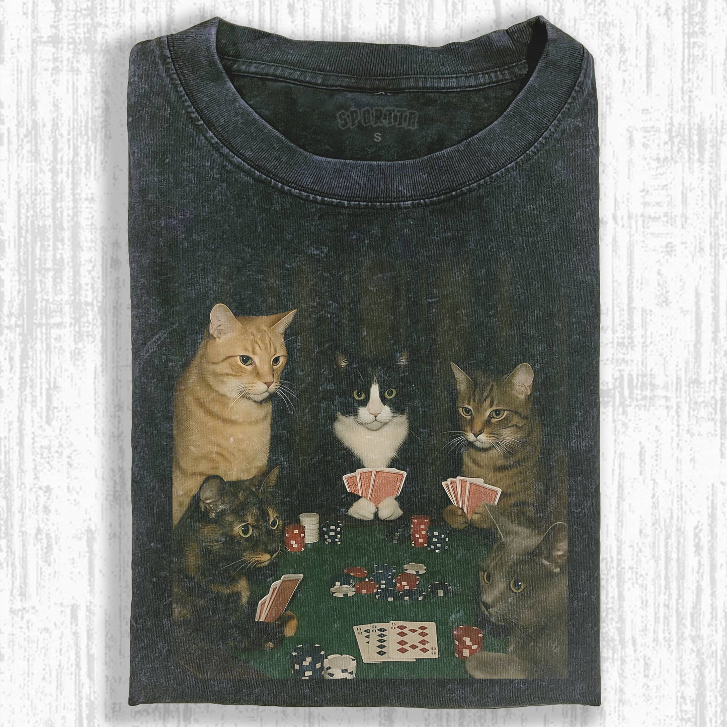 WACKY CAT TEE. 7.5