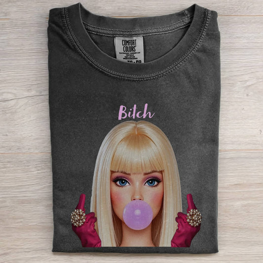 DOLL GIRL MIDDLE FINGER T-SHIRT