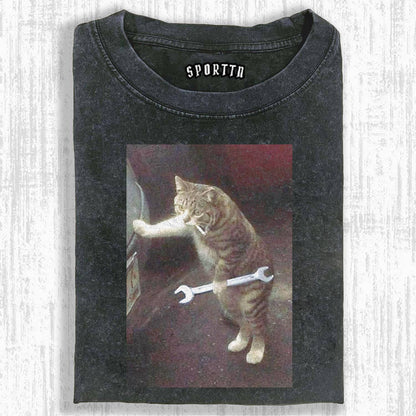 Auto Repair Expert The Cool Cat Mechanic T-shirt