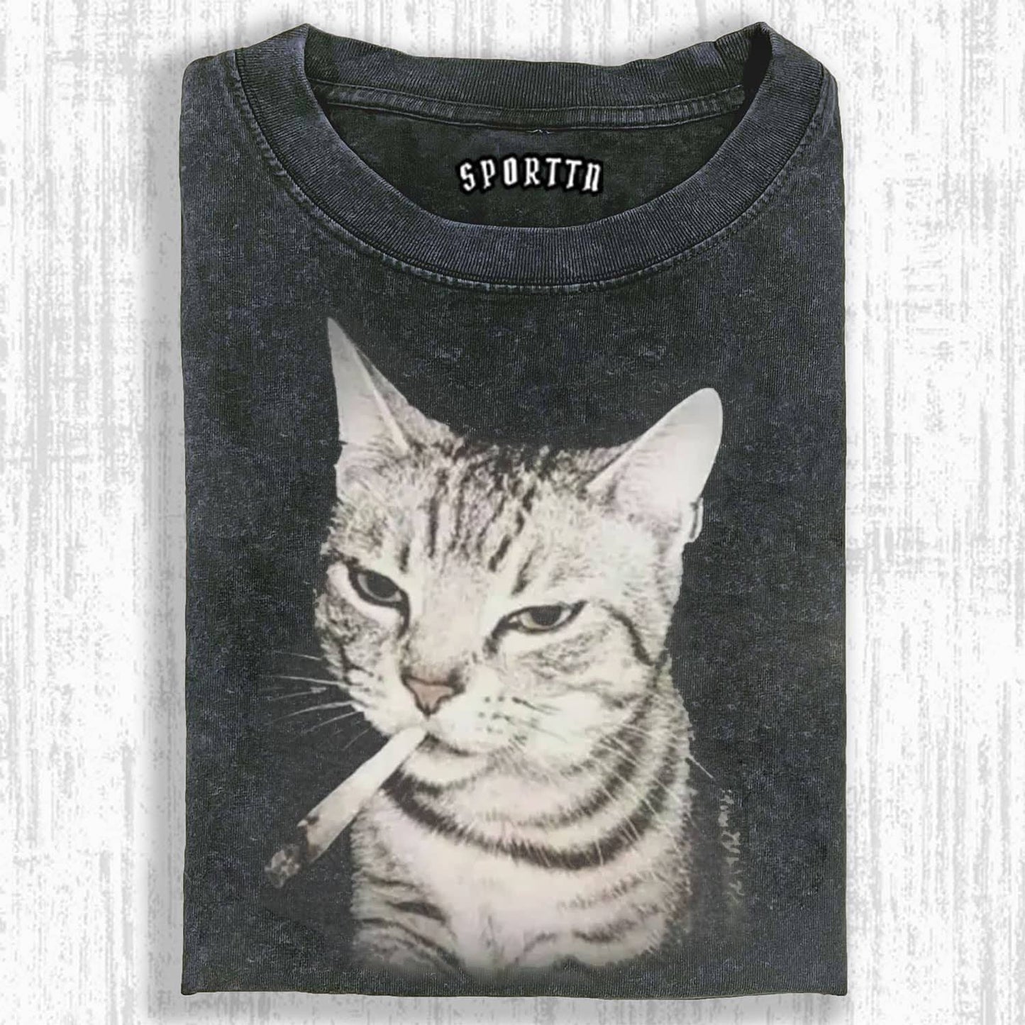 Vintage Smoking Cat Meme T-shirt