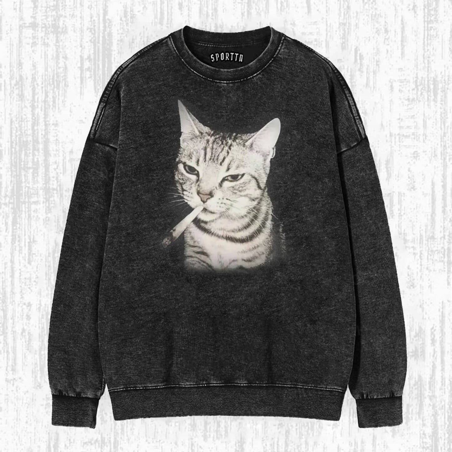 Vintage Smoking Cat Meme T-shirt