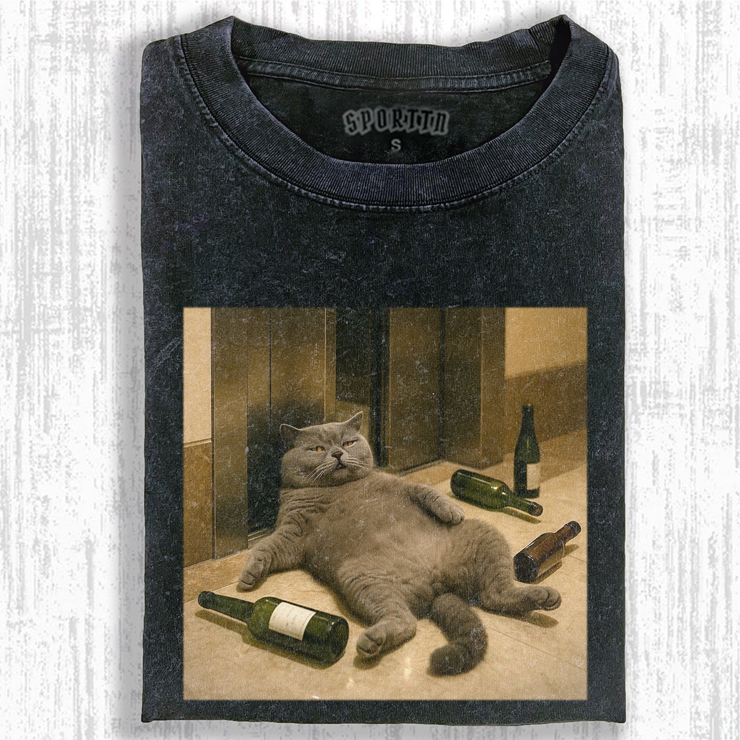 WACKY HANGOVER CAT T-SHIRT